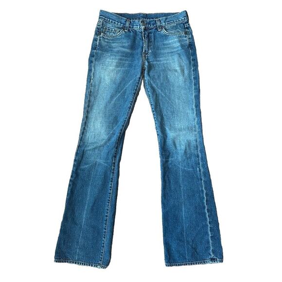 Seven For All Mankind Bootcut Flared Vintage Wash Jeans Sz 27 - Picture 1 of 9